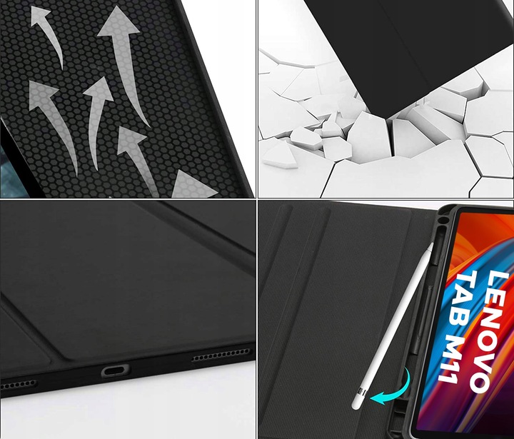 ETUI I KLAWIATURA BLUETOOTH DO LENOVO TAB M11 11" TB330FU TB330XU CZARNY