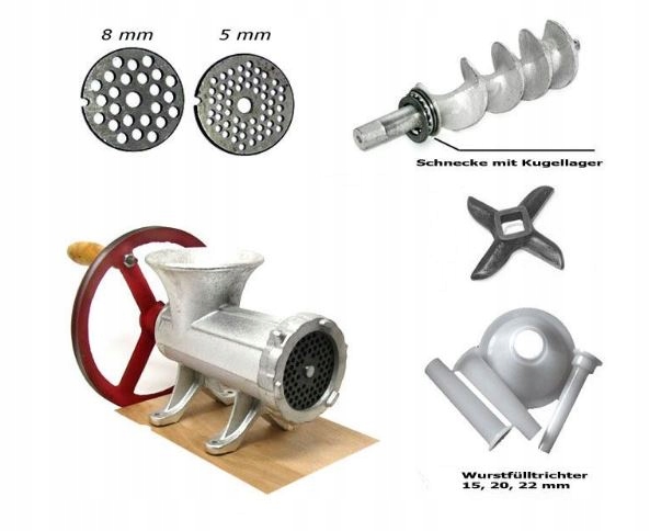 Maszynka ręczna do mięsa #22 z kołem Edelhoff