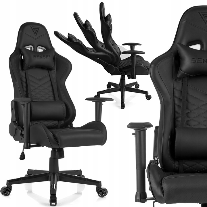 Fotel Gamingowy Biurowy Ekoskóra Regulowany Sense7