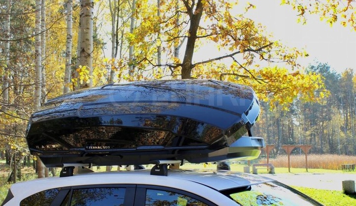 BAGAŻNIK DACHOWY BOX BOKS KUFER HAKR ETERNAL 600 Litrów CZARNY POŁYSK