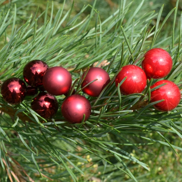 Bombki szklane drucik czerwień świąteczna 2cm/ 144