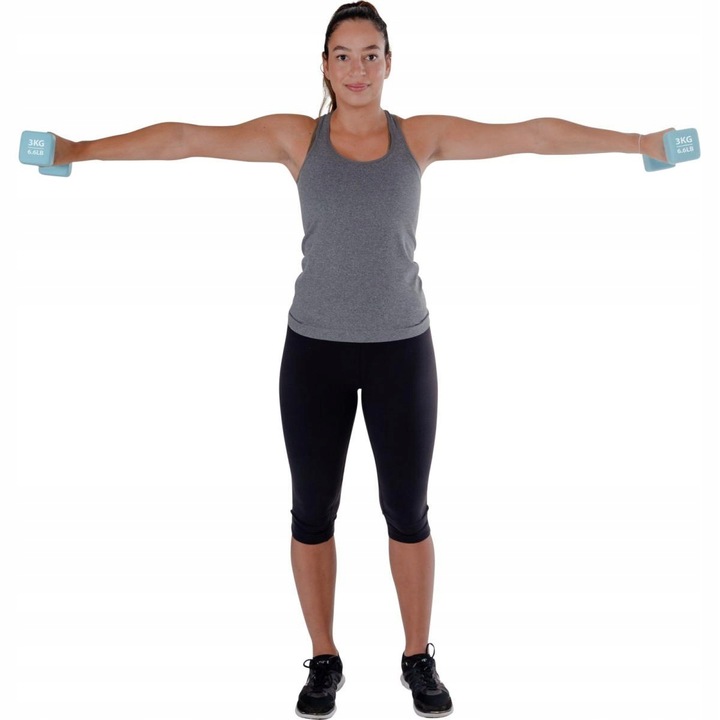 Hantla Hantelka Żeliwna Ciężarek Neoprenowy Fitnes 3kg PURE 2 IMPROVE