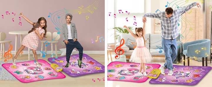 MATA DO TAŃCZENIA MUZYCZNA DLA DZIECI INTERAKTYWNA LED BLUETOOTH 9 × POZIOM