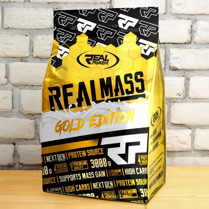 GAINER białko węglowodany Real Pharm Real Mass białko 3kg CIASTECZKOWY