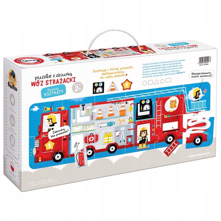 CzuCzu WÓZ STRAŻACKI puzzle z dziurką 2+