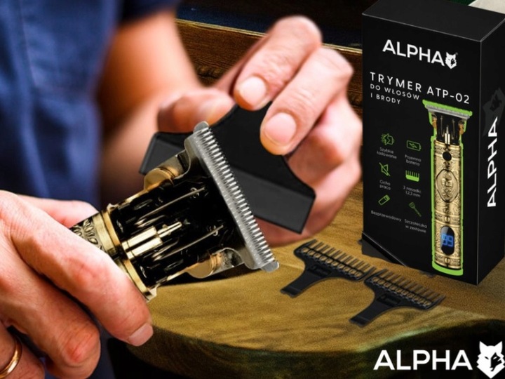 MASZYNKA TRYMER DO STRZYŻENIA GOLENIA WŁOSÓW BRODY ALPHA