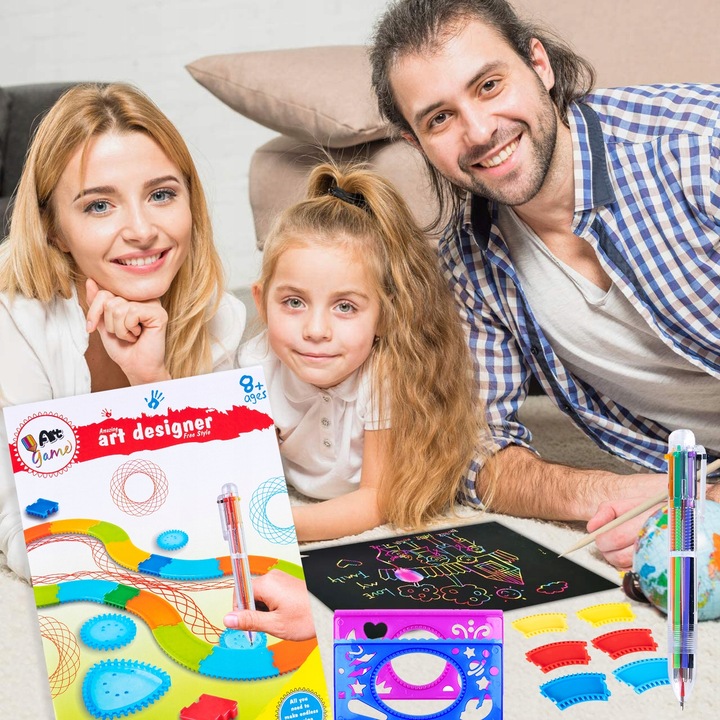 Spirograf Zestaw Do Rysowania 3D Dla Dzieci Szablony Gratis Kreatywna