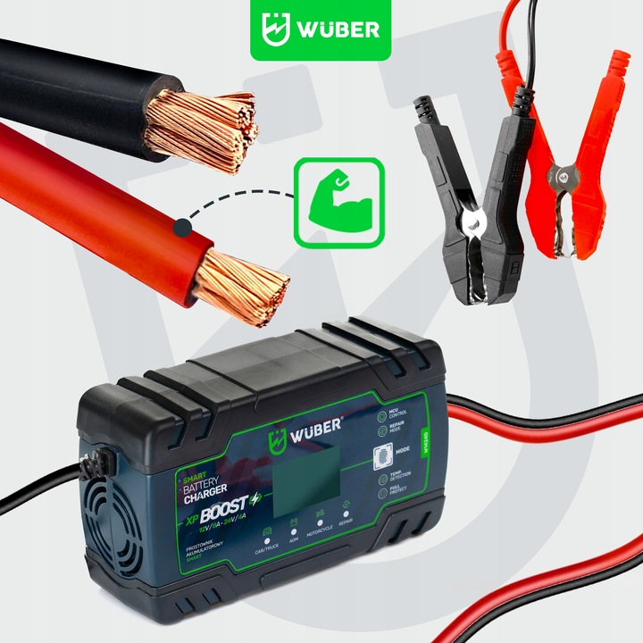 ŁADOWARKA PROSTOWNIK AKUMULATORÓW MIKROPROCESOROWY SAMOCHODOWY 12V/24V MCU