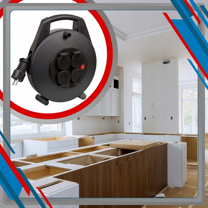 Przedłużacz bębnowy mini na bębnie 4 gniazda kabel 8 m Brennenstuhl