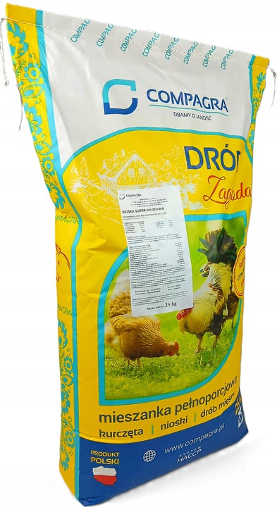 PASZA DLA KUR NIOSEK 25KG KRUSZONKA MIESZANKA DLA DROBIU WOLNYWYBIEG