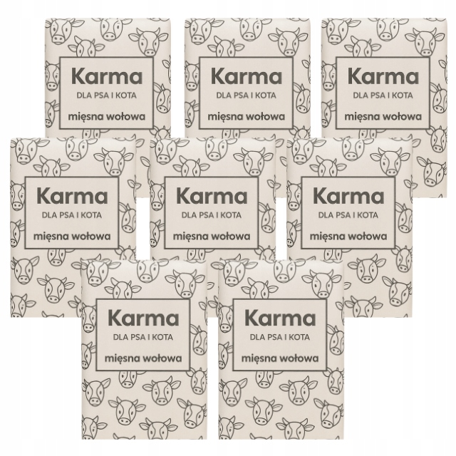 10 KG MIĘSO MROŻONE DLA PSA - 100% WOŁOWE BEZ KOŚCI mokra karma kostki BARF