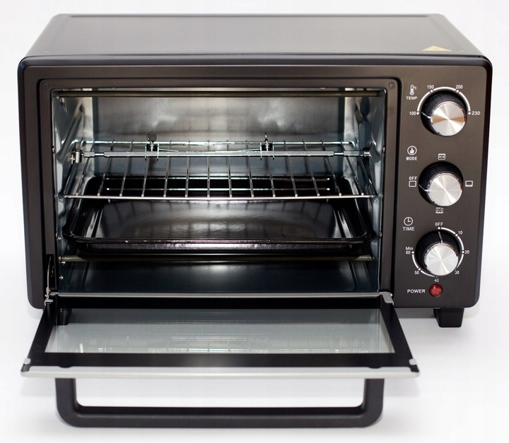 MINI PIEKARNIK ELEKTRYCZNY WOLNOSTOJĄCY 25L BERLINGER GRILL ROŻNO PRZENOŚNY