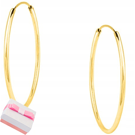 Kolczyki srebrne koła kółka srebro pozłacane 925