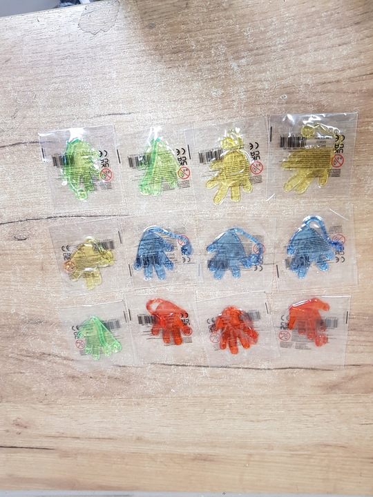 ŁAPKI ŻELOWE KLEJĄCE PACŁAPKA GUMOLEPKI LEPKI 12x ŁAPKA LEPKA ZABAWKA GRA