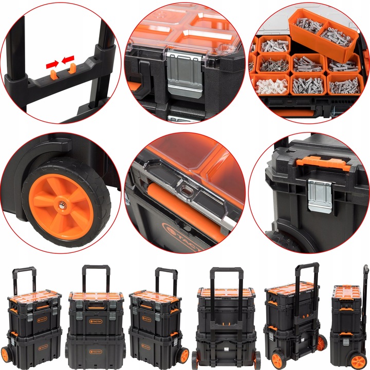 Skrzynka narzędziowa modułowa kołach ZESTAW TACTIX