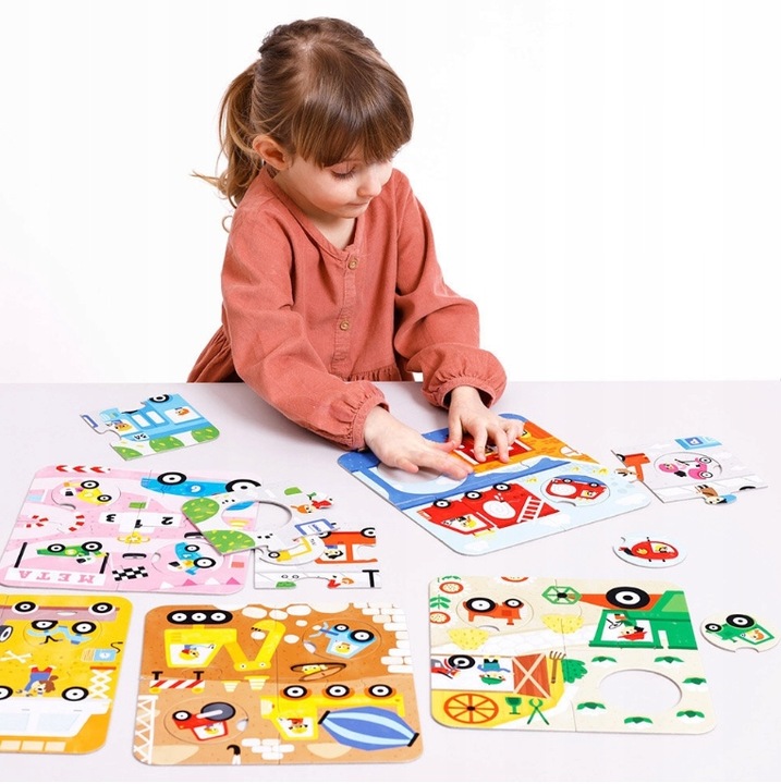 CZUCZU Puzzle Układanki z Dziurką POJAZDY 6 Układanek 36 Elementów 2+