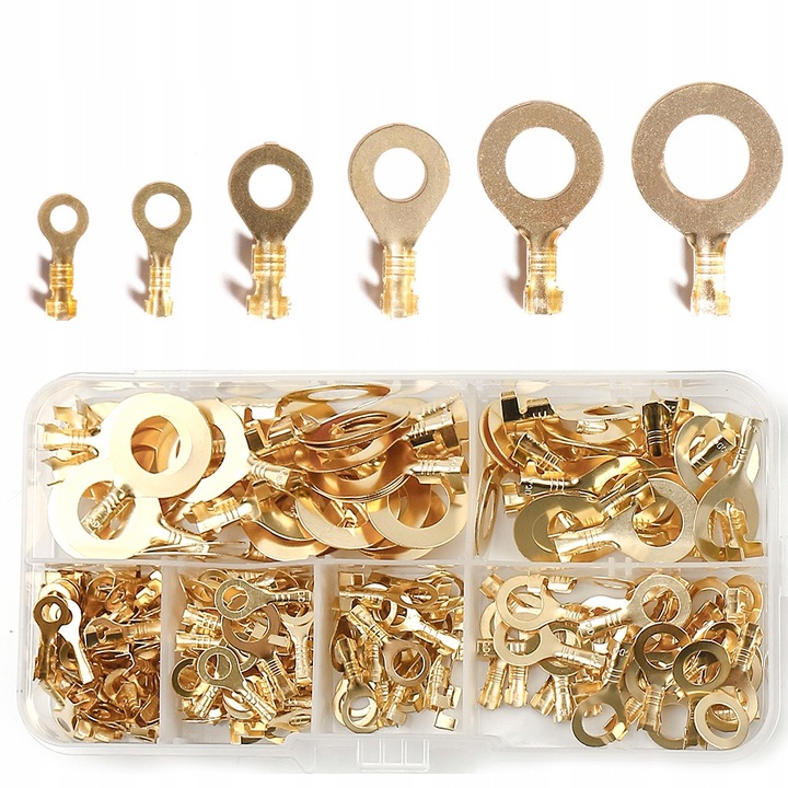 150 SZTUK Konektory Oczkowe Nieizolowane Kablowe Zestaw M3 M4 M5 M6 M8 M10