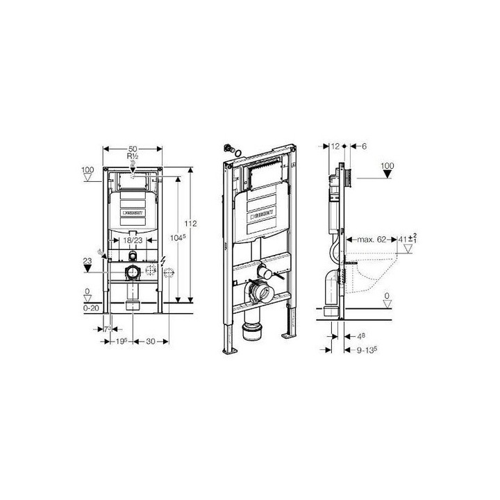 GEBERIT STELAŻ podtynkowy WC DUOFIX SIGMA UP320 H112