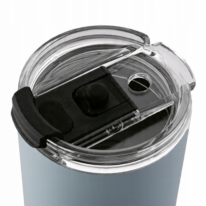 KUBEK TERMICZNY ze słomką PRÓŻNIOWY Niebieski Konighoffer Davos 420 ml