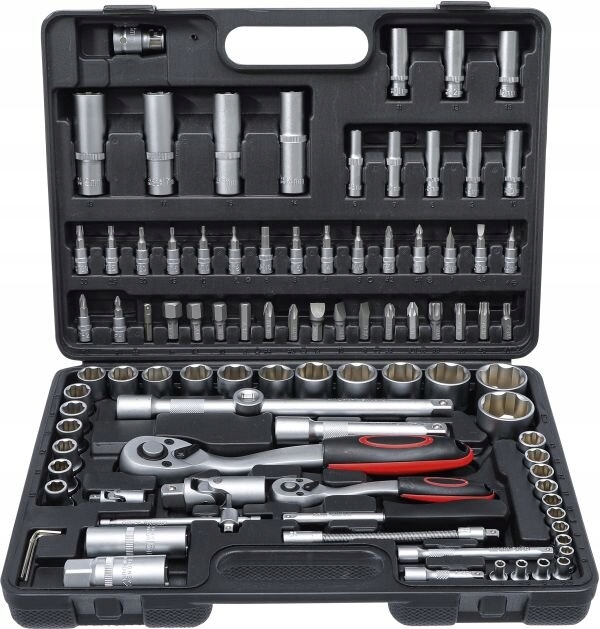 ZESTAW KLUCZY NASADOWYCH SAMOCHODOWE 94 ELEMENTÓW