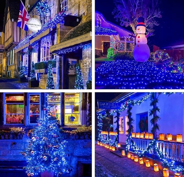 Lampki Choinkowe Flash 500 NIEBIESKIE + Biały Zimny FLASH