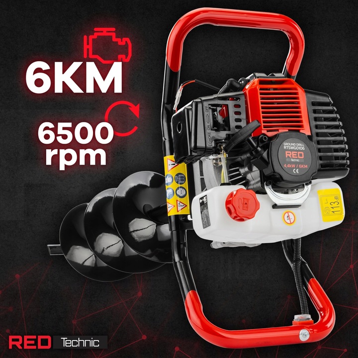 WIERTNICA GLEBOWA ŚWIDER SPALINOWY 6KM + 3 WIERTŁA ŚWIDRY PRZEDŁUŻKA 3 X OL