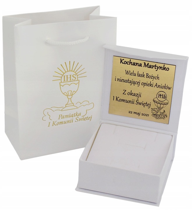 ŁAŃCUSZEK SREBRNY + MEDALIK / KOMUNIA