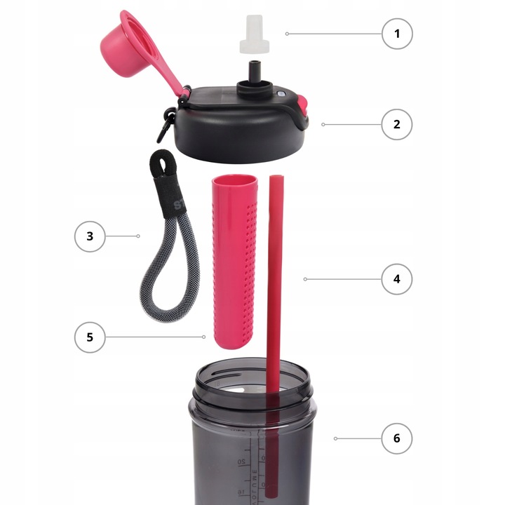 Butelka na wodę z sitkiem słomką bidon BPA free Majestic Sport 950 ml