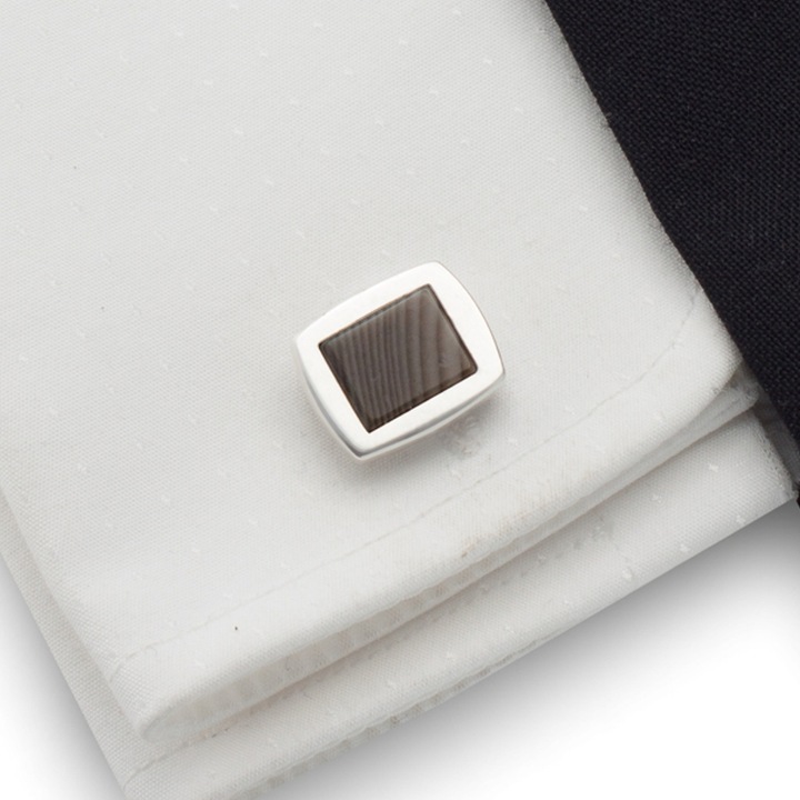 Prezent Spinki do mankietów z krzemieniem | Srebro