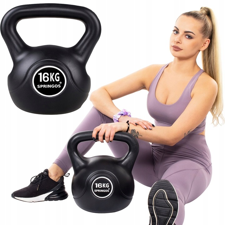 KETTLEBELL DO ĆWICZEŃ 16 KG KULA KETTLE HANTLA FITNESS ABS HANTEL CIĘŻAR