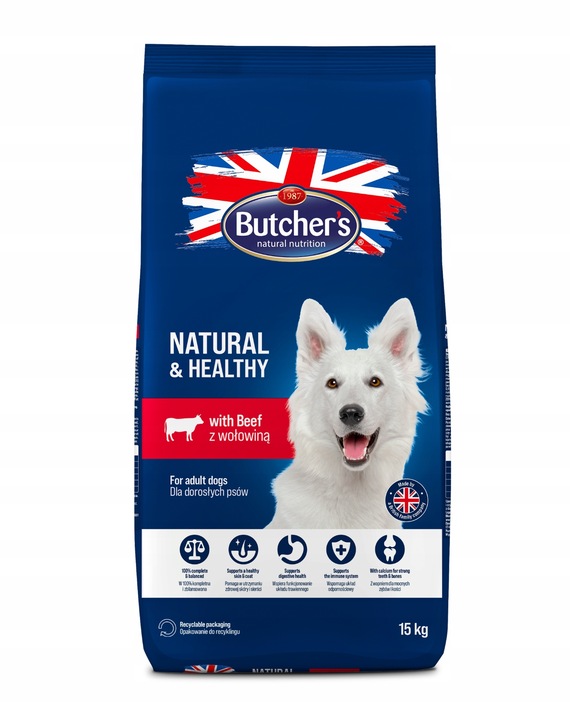Sucha karma dla psa Butchers wołowina 15kg z witaminami i minerałami N&H
