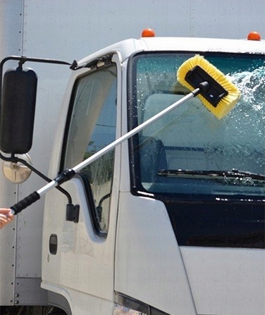 SZCZOTKA PRZEPŁYWOWA 30cm / 12" Z TELESKOPOWYM KIJEM 163 - 300 CM Z ZAWOREM