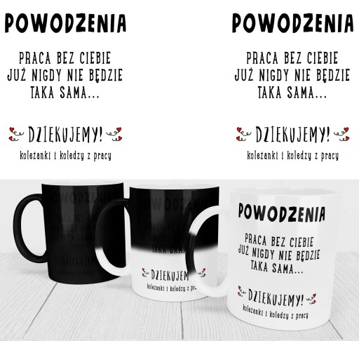 MAGICZNY KUBEK DLA PRACOWNIKÓW DO PRACY NA ODEJŚCIE Z PRACY ŚMIESZNY NADRUK