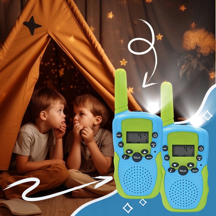 Walkie talkie dla dzieci duży zasięg zestaw 2szt krótkofalówka Łoki Toki