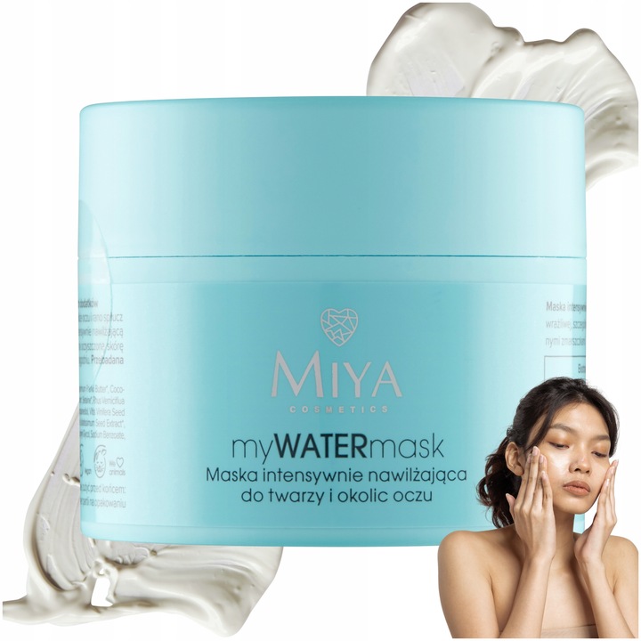 Maska Intensywnie Nawilżająca Naturalna do Twarzy i Okolic Oczu 50 ml Miya