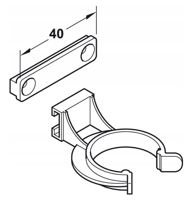 100 x Klip zatrzask cokołu AXILO oryginał Hafele