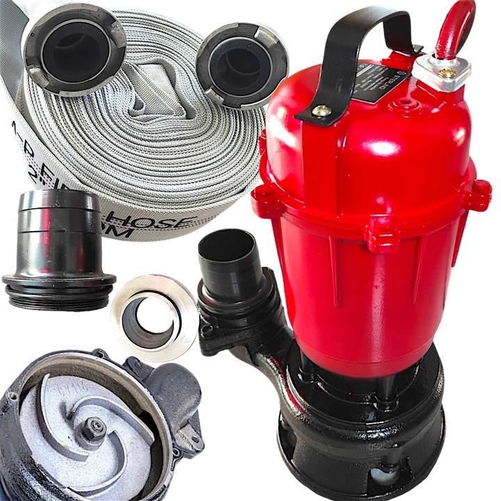 POMPA DO SZAMBA Z ROZDRABNIACZEM DO WODY BRUDNEJ CZYSTEJ 3200W+ WĄŻ 30M 2''