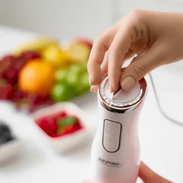 Blender ręczny MPM MBL-35 1200 W Regulacja prędkości Funkcja Turbo Biały