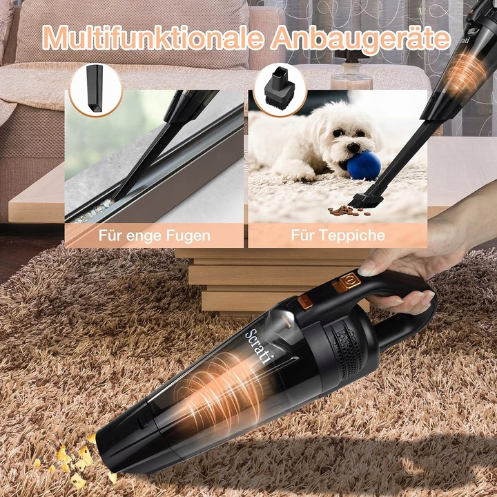 MAŁY ODKURZACZ RĘCZNY AKUMULATOROWY BEZPRZEWODOWY OŚWIETLENIE LED