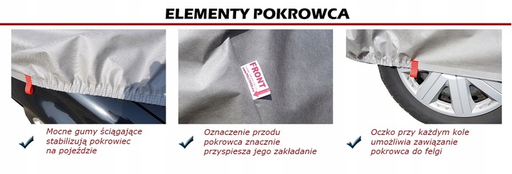 POKROWIEC NA SAMOCHÓD 3 WARSTWY r. S do 410cm PLANDEKA na auto