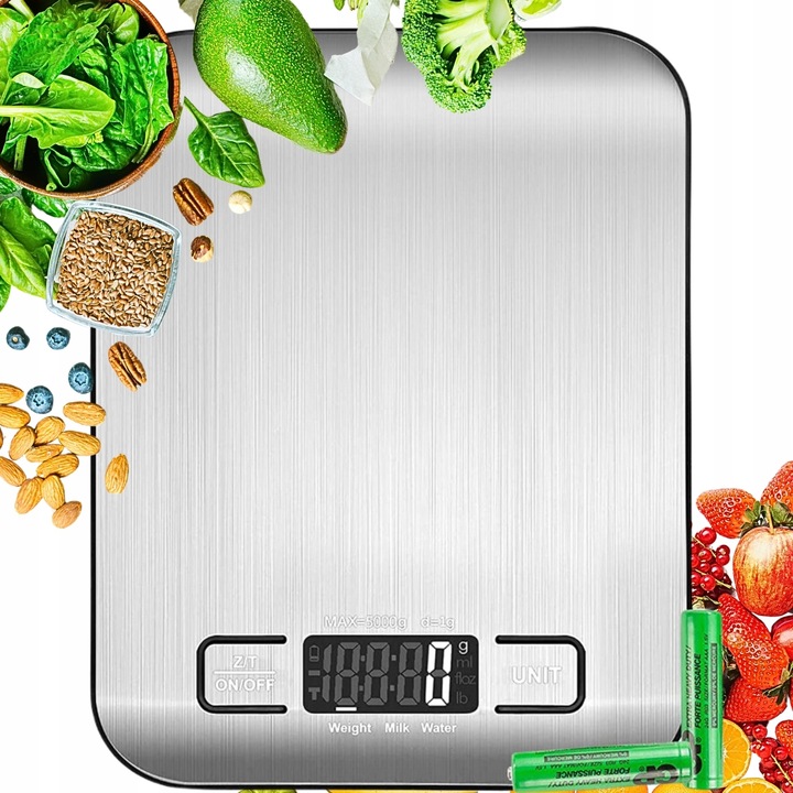WAGA KUCHENNA ELEKTRONICZNA LCD DO 10KG OD 1G SREBRNA DOMOWA DOKŁADNA