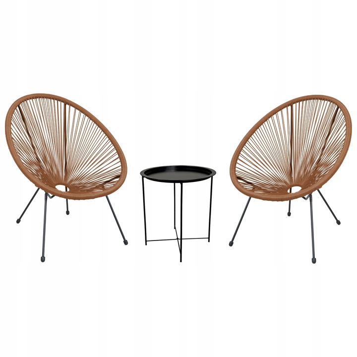 ZESTAW MEBLI OGRODOWYCH DO OGRODU TARASU NA BALKON PICO +2x ACAPULCO BRĄZ