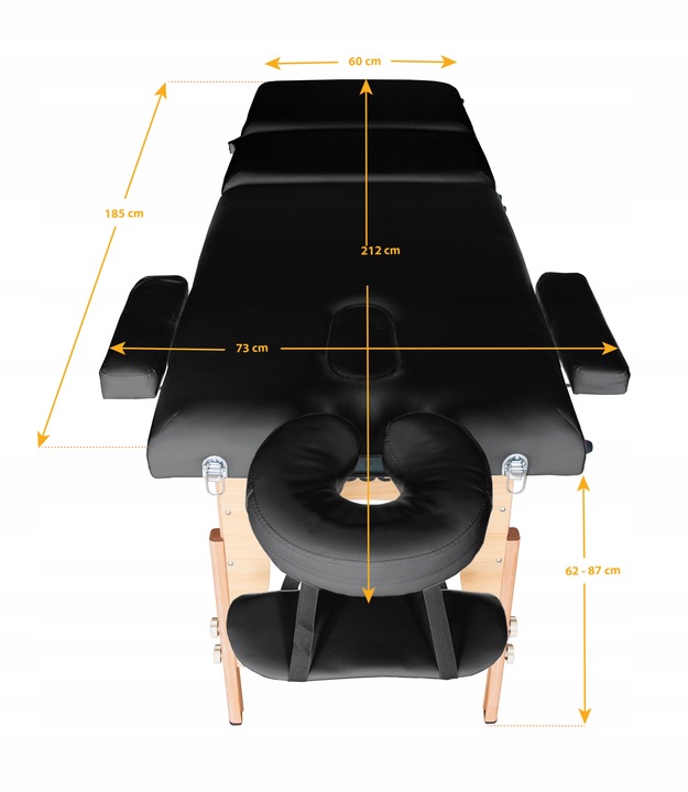 Stół Łóżko Masażu Składany Przenośny Drewniany 3- Segmentowy Leżanka