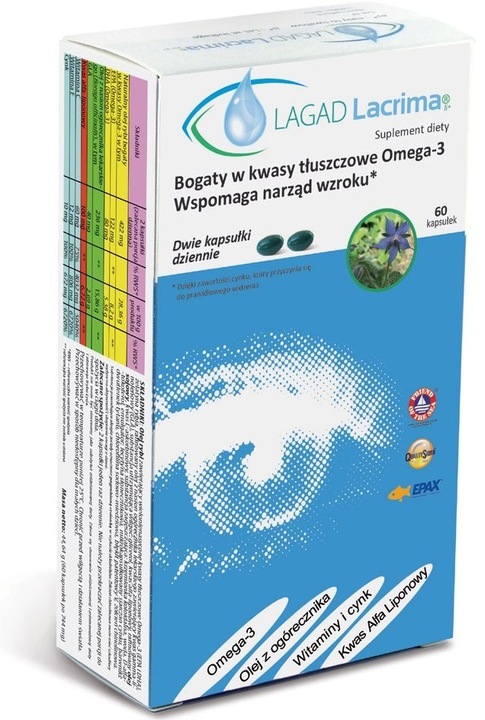 LAGAD LACRIMA Omega-3 suplementy wzrok 60 kapsułek