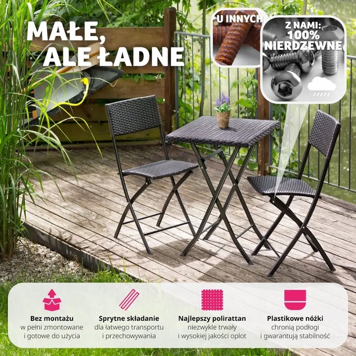 Meble ogrodowe balkonowe technorattan na balkon