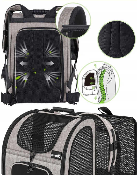 TRANSPORTER DLA KOTA PSA PLECAK TORBA Z OTWORAMI WENTYLACYJNYMI ROZKŁADANY