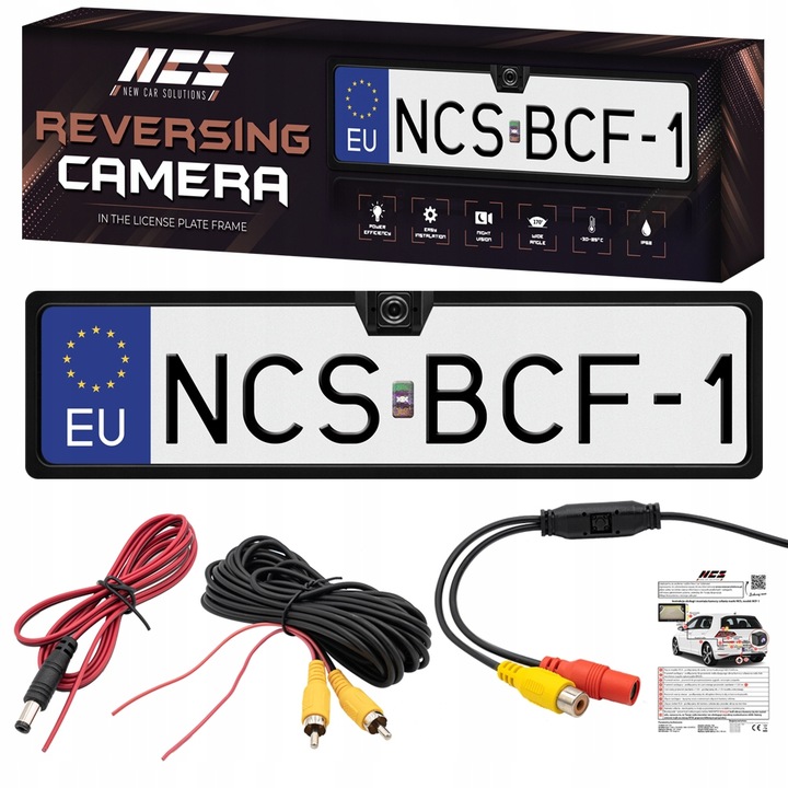 KAMERA COFANIA W RAMCE TABLICY REJESTRACYJNEJ 1280p AHD / NTSC FISHEYE 170°