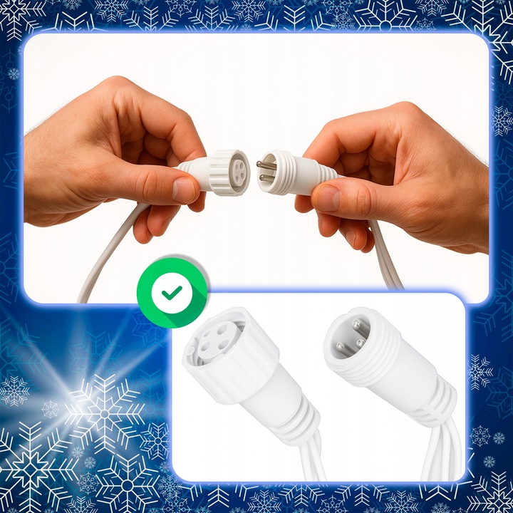 SOPLE 500 LED biały zimny + FLASH LAMPKI ZEWNĘTRZNE 23m GIRLANDA Kurtyna