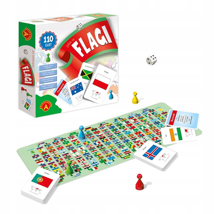GRA PLANSZOWA JAKIE TO FLAGI gra planszowa dla dzieci +7 lat