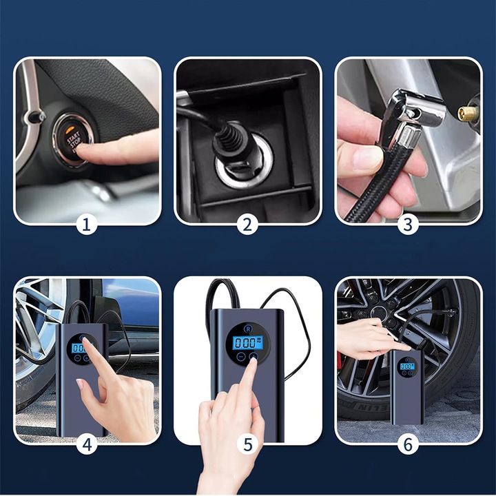 Elektryczna Pompa Powietrza Bezprzewodowa Cyfrowa Pompa Powietrza DoPojazdu